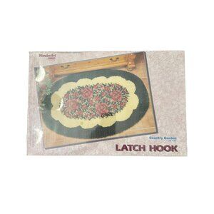WonderArt Latch Hook Country Garden Floral Rug Kit Sealed 34" x 50" Vintage 4495